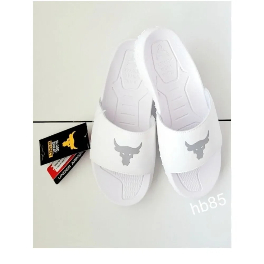 Under Armour Project Rock Men's White Slide Sandals